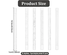 Benecreat Akriliniai kočėlai su reljefu, 6 vnt., 16.5 cm, 3d raštai