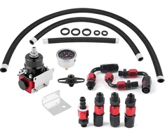Benzino slėgio reguliatorius reguliuojamas kuro siurblys, universalus automobilinis reguliuojamas kuro slėgio reguliatorius reguliuojamas rinkinys alyvos 0-100 psi slėgio matuoklis An 6 jungties galas