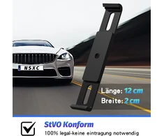 Berėmis valstybinio numerio laikiklis, nematomas ir atsparus oro sąlygoms, be reklamos ir legalus, su lipniu apsauginiu laikikliu