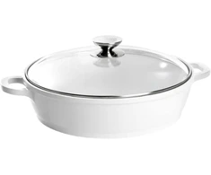Berndes Vario Click Induction Baltas 032169 troškintuvas su stikliniu dangčiu, 32 cm