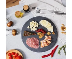 Besisukantis padėklas iš skalūno, 30 cm skersmens