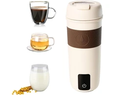 Besmall 350 ml kelioninis virdulys small, 4 temperatūrų virdulys kelionėms dvigubo sluoksnio 304 nerūdijančio plieno įdėklas nešiojamas small greito kaitinimo izoliuotas kavos puodelis