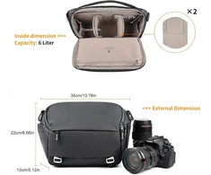 Besnfoto fotoaparato krepšys dslr fotoaparato sling krepšys kuprinė fotografams vandeniui atsparus mažas crossbody krepšys per petį veidrodiniams fotoaparatams, juodas, krepšys per petį