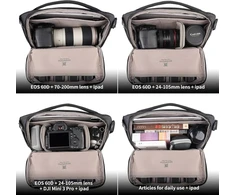 Besnfoto fotoaparato krepšys dslr fotoaparato sling krepšys kuprinė fotografams vandeniui atsparus mažas crossbody krepšys per petį veidrodiniams fotoaparatams, juodas, krepšys per petį