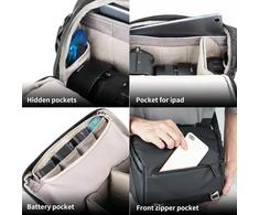 Besnfoto fotoaparato krepšys dslr fotoaparato sling tipo kuprinė fotografams, atspari vandeniui maža crossbody tipo krepšys per petį veidrodiniams fotoaparatams, juodas, krepšys per petį