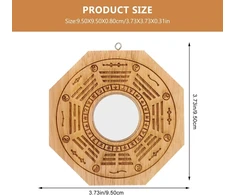 Besportble kinietiškas feng shui bagua veidrodis: išgaubtas sieninis medinis veidrodis išgaubtas / įgaubtas veidrodis sieninis veidrodis dekoratyviniai pakabukai ornamentai turtui egzorcizmui svetainės sienų dekoravimas langų dekoravimas