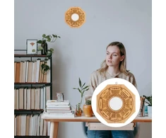 Besportble kinietiškas feng shui bagua veidrodis: išgaubtas sieninis medinis veidrodis išgaubtas / įgaubtas veidrodis sieninis veidrodis dekoratyviniai pakabukai ornamentai turtui egzorcizmui svetainės sienų dekoravimas langų dekoravimas