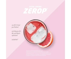 Best Body Nutrition Vital Drink Zerop® – rausvasis greipfrutas, originalus gėrimų koncentratas – sirupas – be cukraus, 1:80 paruošia 80 litrų paruošto gėrimo, 1000 ml