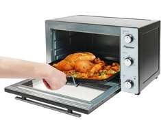 Bestron Aov31 2-in-1 mini orkaitė su iešmu, 31 litras, 1500w, nerūdijančio plieno, juoda