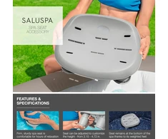 Bestway Saluspa neslystanti povandeninė sėdynė baseinui ir Spa su reguliuojamo aukščio kojomis ir pasvertais pagrindais - pilka
