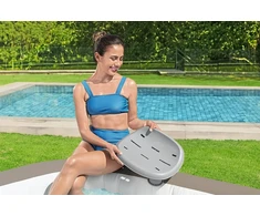 Bestway Saluspa neslystanti povandeninė sėdynė baseinui ir Spa su reguliuojamo aukščio kojomis ir pasvertais pagrindais - pilka