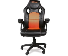 Beta 9563g biuro kėdė, biuro kėdė svečiams, darbo kėdė (ergonomiško ir sportiško dizaino biuro kėdė, apmušalas iš Pu dirbtinės odos, paminkštinti ir išlenkti porankiai, patraukli forma), oranžinė/juoda