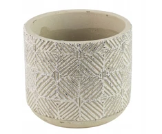 Betoninis vazonas Jana šviesiai pilkas sidabrinis smėlio spalvos L 17,5 x 16 cm