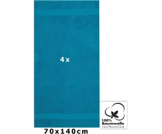 Betz palermo rankšluosčiai, 100% medvilninis rankšluostis dušui, voniai, pirčiai, paplūdimiui, 70 x 140 cm, 4 vnt. rinkinys, teal