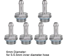 Bewinner Barb jungtys 6 vnt. Pc vandens aušinimo 2 kontaktų jungtis G1 / 4 sriegiu vamzdžiui, nerūdijantis plienas (6 mm)