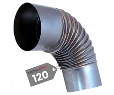 Beyster Metalstyl Dūmtraukio alkūnė krosnelei, židiniui, dūmtraukiui fi 120mm