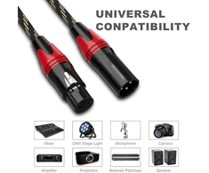 Bezokabel Xlr kabeliai, Xlr mikrofono kabeliai 11m 6 vnt nailono pynė, subalansuotas Xlr garsiakalbio kabelis 3 kontaktų mikrofono kabelis nuo vyriško iki moteriško mikrofonams, mikšeriams ir garsiakalbių sistemoms