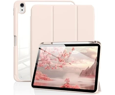 Bfgtsjf dėklas, skirtas ipad (a16) 11 colių 2025 m. kartos / ipad 10-os kartos 2022 m. 10,9 colių su pieštuko laikikliu, automatinis miego/pabudimo režimas, skaidrus kietas dėklas, minkštas tpu galinis apsauginis dėklas, rožinis