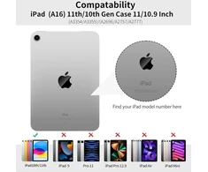 Bfgtsjf dėklas, skirtas ipad a16 11-os kartos 11 colių 2025 m., ipad 10-os kartos 2022 m. 10,9 colių, automatinio miego/pabudimo funkcija, itin lengvas plonas minkštas tpu galinis apsauginis dėklas, išmanus folio viršelis, žalias