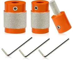 Bgtec Deimantinis šlifavimo antgalis stiklo apdirbimui, 3 vnt., 25 mm/19 mm/6 mm žalvario šerdis, skirtas stiklo dažymo šlifavimo antgaliams, deimantinio šlifavimo antgalių galvučių įrankiai, vitražo įrankiai ir priedai vitražui