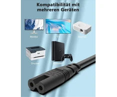 Bicmice 3m maitinimo laidas, kištuko tipas C euro kištukas į C7 lizdą, euro maitinimo laidas, smulkios buitinės technikos laidas, euro 8 Tv, Blu-ray, buitiniai prietaisai, maitinimo šaltiniai - juodas