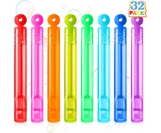 Bigbuy Carnival 32 mini muilo burbuliukų lazdelės, 8 spalvos, vakarėlio dovanėlės vaikams