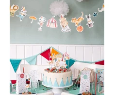 Bigbuy Carnival Papierdrachen "cirko" gimtadienio girlianda, 10m