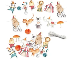 Bigbuy Carnival Papierdrachen "cirko" gimtadienio girlianda, 10m