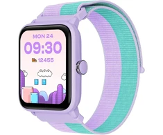 Biggerfive išmanusis laikrodis vaikams, fitneso sekiklis, skaitmeninis fitneso laikrodis su pedometru, pulso matuoklis 24/7, atsparus vandeniui 5atm, miego stebėjimo funkcija, žadintuvas, 1,5 colio hd jutiklinis ekranas mergaitėms nuo 3 iki 14 metų, nailo