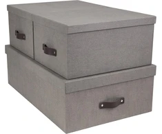 Bigso Box of Sweden Inge 3 vnt. laikymo dėžės su dangčiu, pilkos