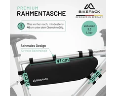 Bikepack Dviračio krepšys ant rėmo – idealus dviračio krepšys, rėmo krepšys plento ir kalnų dviračiams – viršutinio vamzdžio krepšys, puikiai tinkantis kaip krepšys dviračių žygiams / aukščiausios kokybės dviračių krepšiai (rėmo krepšys)