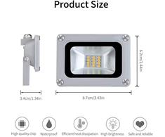 Bikuer 10 W šaltai balta led prožektorius, itin ryškus led prožektorius, lauko prožektorius, Ip65 atsparus vandeniui, 6000 K dienos šviesos baltumas, idealus sieninis šviestuvas, lauko apšvietimas