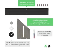 Bildergaekko Pro - paveikslų pakabukas dideliems ir sunkiems įvairių rūšių paveikslams, vienas produktas