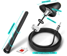 Bingfu automobilio radijo antena, 22 cm universali montuojama ant stogo Fm/am antena su montavimo pagrindu, 5 m kabelis, Din kištukas automobiliui, sunkvežimiui, visureigiui stereo galvos įrenginio imtuvui