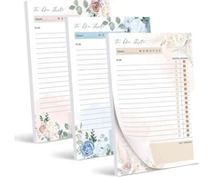 Biroyal užrašų blokų rinkinys „to Do Lists“, 3 vnt., 150 lapų, A5 formato užrašų blokas su perforuotais lapais, 3 skirtingi viršelių dizainai, užrašinė darbų sąrašams, pastaboms ir pirkinių sąrašams