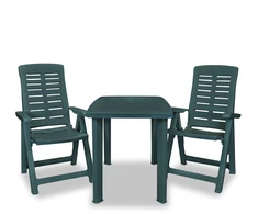 Lauko baldų komplektas Bistro baldų komplektas, 3d., žalias, plastikas