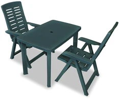 Lauko baldų komplektas Bistro baldų komplektas, 3d., žalias, plastikas