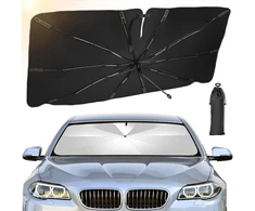 Bitoyo apsauga nuo saulės automobilio priekinis stiklas 135 x 73 cm, apsauga nuo saulės automobilio priekinis stiklas vidaus, apsauga nuo uv spindulių priekinio stiklo skydelis nuo saulės, sulankstomas priekinio stiklo dangtis, skėtis daugumai automobilių