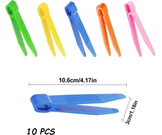 Bkemkri 10 plastikinių pincetų rinkinys, skirtas rankdarbiams, karoliukams, plastikinis pincetas, vaikiški pincetai mokymuisi, daugiafunkcinis pincetų rinkinys karoliukams, skirtas rankdarbiams, namų mokyklai, rūšiavimui, skaičiavimui