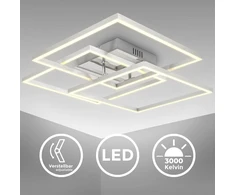 B.k.licht - Led lubinis šviestuvas pasukamas, šilta balta šviesa, 40 W, 4000 liumenų, lubinis šviestuvas, Led lempa, svetainės lempa, miegamojo lempa, virtuvės lempa, 56.8 x 56.8 x 9.5 cm, chromuotas aliuminis