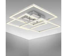 B.k.licht - Led lubinis šviestuvas pasukamas, šilta balta šviesa, 40 W, 4000 liumenų, lubinis šviestuvas, Led lempa, svetainės lempa, miegamojo lempa, virtuvės lempa, 56.8 x 56.8 x 9.5 cm, chromuotas aliuminis