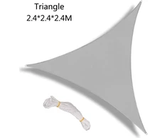 Blanketswarm trikampė burė nuo saulės 2,4 m x 2,4 m x 2,4 m su virve, smėlio spalvos, atspari uv spinduliams, vandeniui, skirta terasai, lauko veiklai