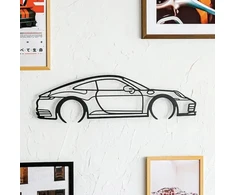 Plakatas Blaucap automobilio sieninis siluetas Porsche 911, sienų dekoras, sienų puošmena, sienų menas, dekoracija, automobilių sportas, sienų dekoravimas, automobilių dekoracijos, metalo sienų menas