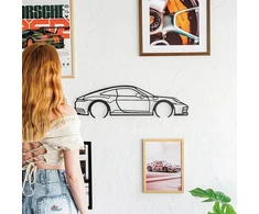 Plakatas Blaucap automobilio sieninis siluetas Porsche 911, sienų dekoras, sienų puošmena, sienų menas, dekoracija, automobilių sportas, sienų dekoravimas, automobilių dekoracijos, metalo sienų menas