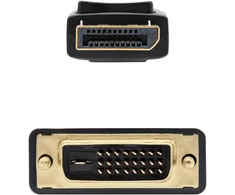 Blendend Displayport į Dvi konverterio kabelis, juodas, 1.0 m ilgio, idealiai tinka prijungti įrenginius su Displayport išvestimi prie monitorių arba projektorių su Dvi įvestimi.