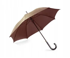 Blue Collection Skėtis Stick – rudas, automatinis, su medine rankena, ⌀104 cm