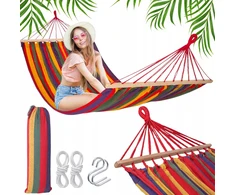 Bluegarden Dvivietis sodo hamakas su skersiniu, didelis Xxl 200x150cm, turistinis, 200kg