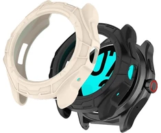 Blueshaweu apsauginis dėklas, suderinamas su Ticwatch Pro 5 išmaniuoju laikrodžiu, itin plonas Tpu apsauginis dėklas, skirtas Ticwatch Pro 5 išmaniajam laikrodžiui (juodas + smėlio spalvos)