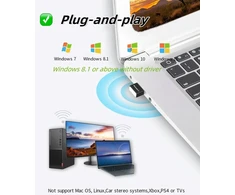 Bluetooth adapteris pc 5.3 su windows 11/10/8.1/7, plug &amp; play usb bluetooth adapterio dongle, skirtas staliniam kompiuteriui, nešiojamam kompiuteriui, pelei, klaviatūrai, ausinėms, valdikliui (juodas) (baltas)
