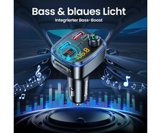 Diktofonas Bluetooth Fm siųstuvas automobiliui, Hi-fi garsas, 2x Usb-c/a greitas įkrovimas